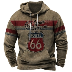 Moletom masculino vintage US 66 gráfico pulôver unissex de inverno com capuz m - loja online