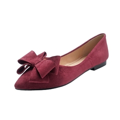 Sapatos baixos tamanho grande primavera com laço feminino balé de nó borbolet
