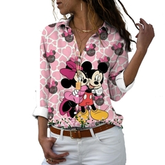Imagem do Outono 2022 mais recente camisas casuais de botão com manga longa disney mickey
