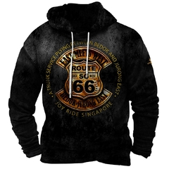Moletom masculino vintage US 66 gráfico pulôver unissex de inverno com capuz m na internet