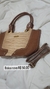 Bolsa de couro marrom bege
