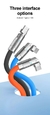 Cabo USB tipo C, IOS e Micro USB 120W Premium