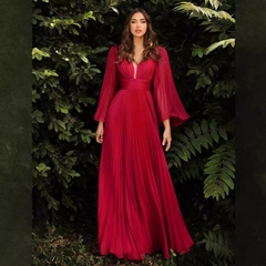 Vestido Slim Fit de Manga Longa com Decote em V Profundo Sexy FFOorder na internet