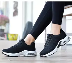 Tamanho grande verão almofada de ar sapatos esportivos femininos tênis branco - comprar online