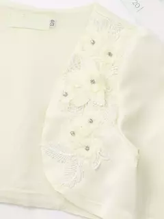 Crianças meninas bolero casaco de casamento formal recortado lindo superior bordado na internet