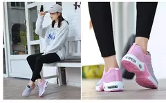 Tamanho grande verão almofada de ar sapatos esportivos femininos tênis branco - loja online