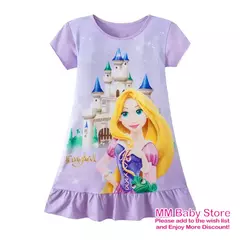 Sereia anna elsa vestido meninas camisola roupas dos desenhos animados pijamas - loja online