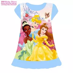 Sereia anna elsa vestido meninas camisola roupas dos desenhos animados pijamas