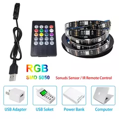 Luz de tira led 2835 5050 usb bluetooth flexível lâmpada fita 3key sensor de luz - loja online