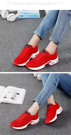 Tamanho grande verão almofada de ar sapatos esportivos femininos tênis branco na internet