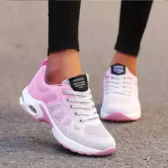 Tamanho grande verão almofada de ar sapatos esportivos femininos tênis branco - Show Drop