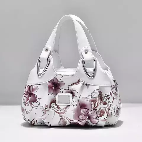 Flor de luxo design alça superior senhoras bolsa feminina sacos de ombro couro - comprar online