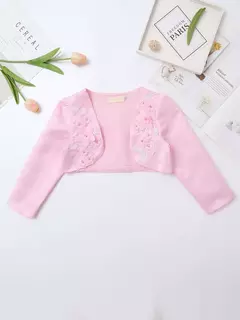Crianças meninas bolero casaco de casamento formal recortado lindo superior bordado - comprar online