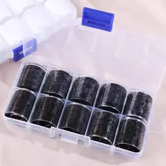 10 rolls/caixa branco preto laço prego arte folhas conjunto de transferência - comprar online