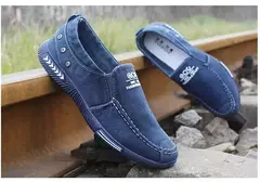 Xihaha verão lona sapatos masculinos deslizamento-em respirável homem sapatos - loja online