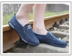 Xihaha verão lona sapatos masculinos deslizamento-em respirável homem sapatos