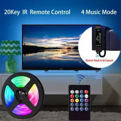 Luz de tira led 2835 5050 usb bluetooth flexível lâmpada fita 3key sensor de luz