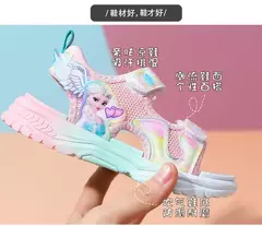 Disney crianças sapatos de verão nova elsa meninas malha praia especial moda i