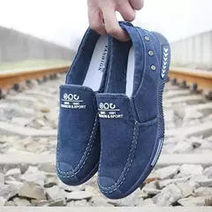 Xihaha verão lona sapatos masculinos deslizamento-em respirável homem sapatos na internet