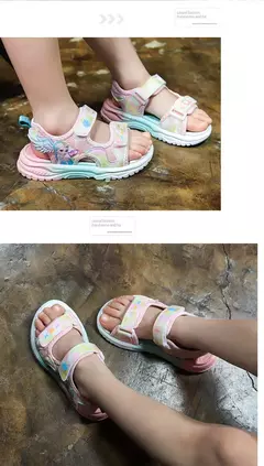 Disney crianças sapatos de verão nova elsa meninas malha praia especial moda i - loja online