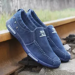Xihaha verão lona sapatos masculinos deslizamento-em respirável homem sapatos na internet