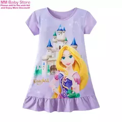 Sereia anna elsa vestido meninas camisola roupas dos desenhos animados pijamas - Show Drop