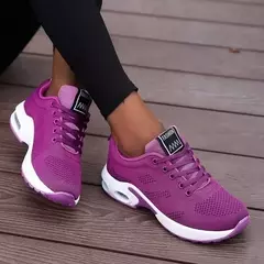 Tamanho grande verão almofada de ar sapatos esportivos femininos tênis branco