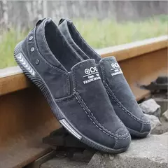 Xihaha verão lona sapatos masculinos deslizamento-em respirável homem sapatos