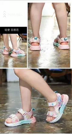 Disney crianças sapatos de verão nova elsa meninas malha praia especial moda i