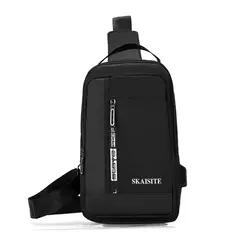 Saco de peito Oxford masculino com porta de carregamento USB, saco transversal - loja online