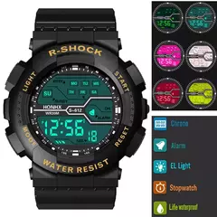 Imagem do YIKAZE Relógio Esportivo Masculino Multifuncional LED Relógio Digital Grande M