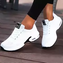 Tamanho grande verão almofada de ar sapatos esportivos femininos tênis branco na internet