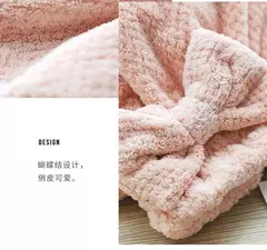 Toalha de banho de secagem rápida de cabelo spa bowknot envoltório touca acess