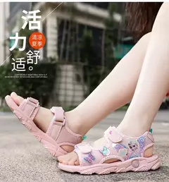 Disney crianças sapatos de verão nova elsa meninas malha praia especial moda i