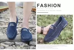 Imagem do Xihaha verão lona sapatos masculinos deslizamento-em respirável homem sapatos