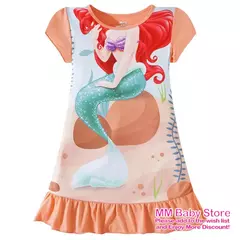 Sereia anna elsa vestido meninas camisola roupas dos desenhos animados pijamas - Show Drop