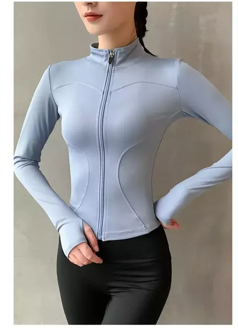 2024 mulheres jaqueta esportiva com zíper yoga casaco roupas de secagem rápida - comprar online
