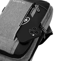 Saco de peito Oxford masculino com porta de carregamento USB, saco transversal - loja online