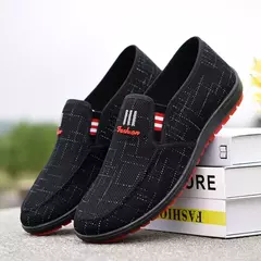 Imagem do Xihaha verão lona sapatos masculinos deslizamento-em respirável homem sapatos