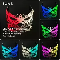 Acrílico led luminoso óculos de festa brilho neon light up viseira óculos dj na internet