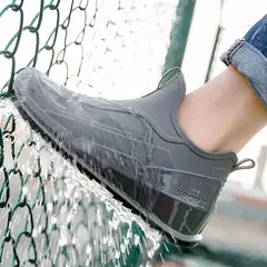 Botas de cano curto masculino, botas de chuva monocromáticas, sapatos de pesca - Show Drop