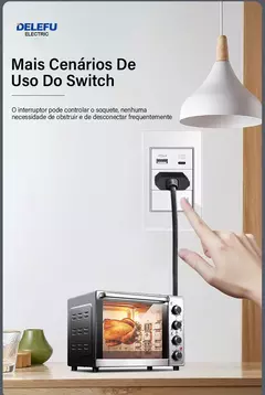 DELEFU 4*2 Vidro Temperado Branco Tomada Padrão Brasil com Dupla USB Tipo C Tom - comprar online