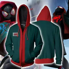 Homem-aranha masculino 3d impresso zíper hoodie universo paralelo veneno pulôv - Show Drop