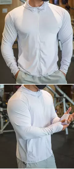 Imagem do 2023 jaqueta masculina de alta qualidade esportes zip up manga longa camisetas r