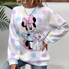 Disney feminino moletons e moletons mickey mouse outono primavera moletom outono