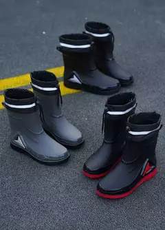 Imagem do Botas de chuva impermeáveis unissex, sapatos de borracha, reforçados, elegante