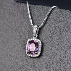 2025 lindo branco/verde/roxo/rosa zircônia cúbica colar feminino design simple