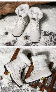 Botas femininas de inverno plataforma botas de neve à prova dwaterproof água p