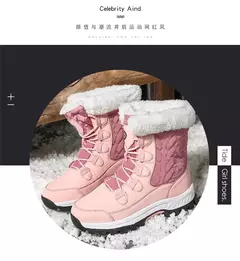 Botas femininas de inverno plataforma botas de neve à prova dwaterproof água p - comprar online