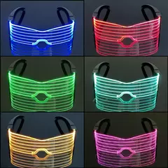 Acrílico led luminoso óculos de festa brilho neon light up viseira óculos dj na internet